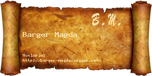 Barger Magda névjegykártya